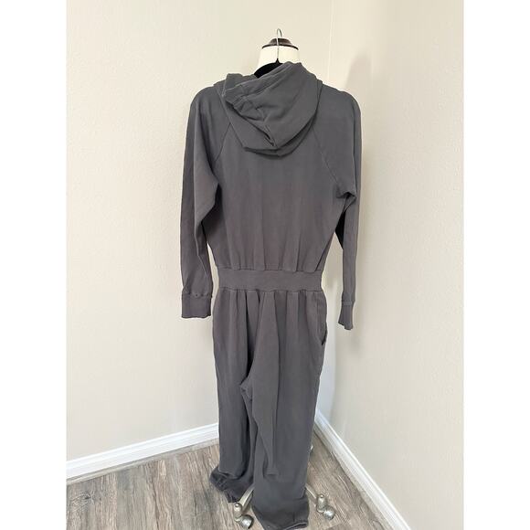 Aerie Weekend Jumpsuit Long Sleeve With Hood Gray Large - Picture 3 of 7